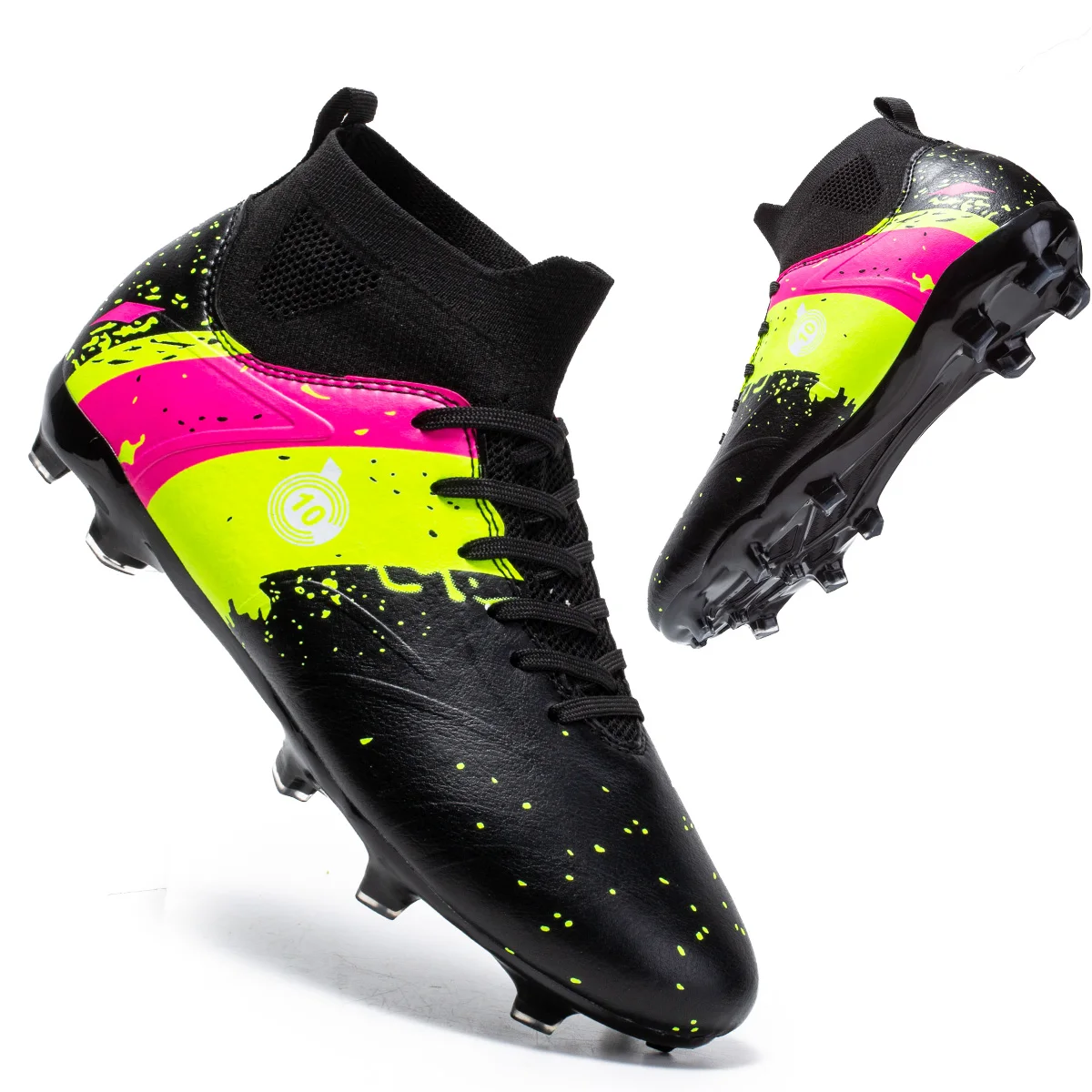 New Style Unisex Soccer Sport Shoes High Ankle Youth Socks Football Trainers Waterproof Boy Girls Football Training Shoes