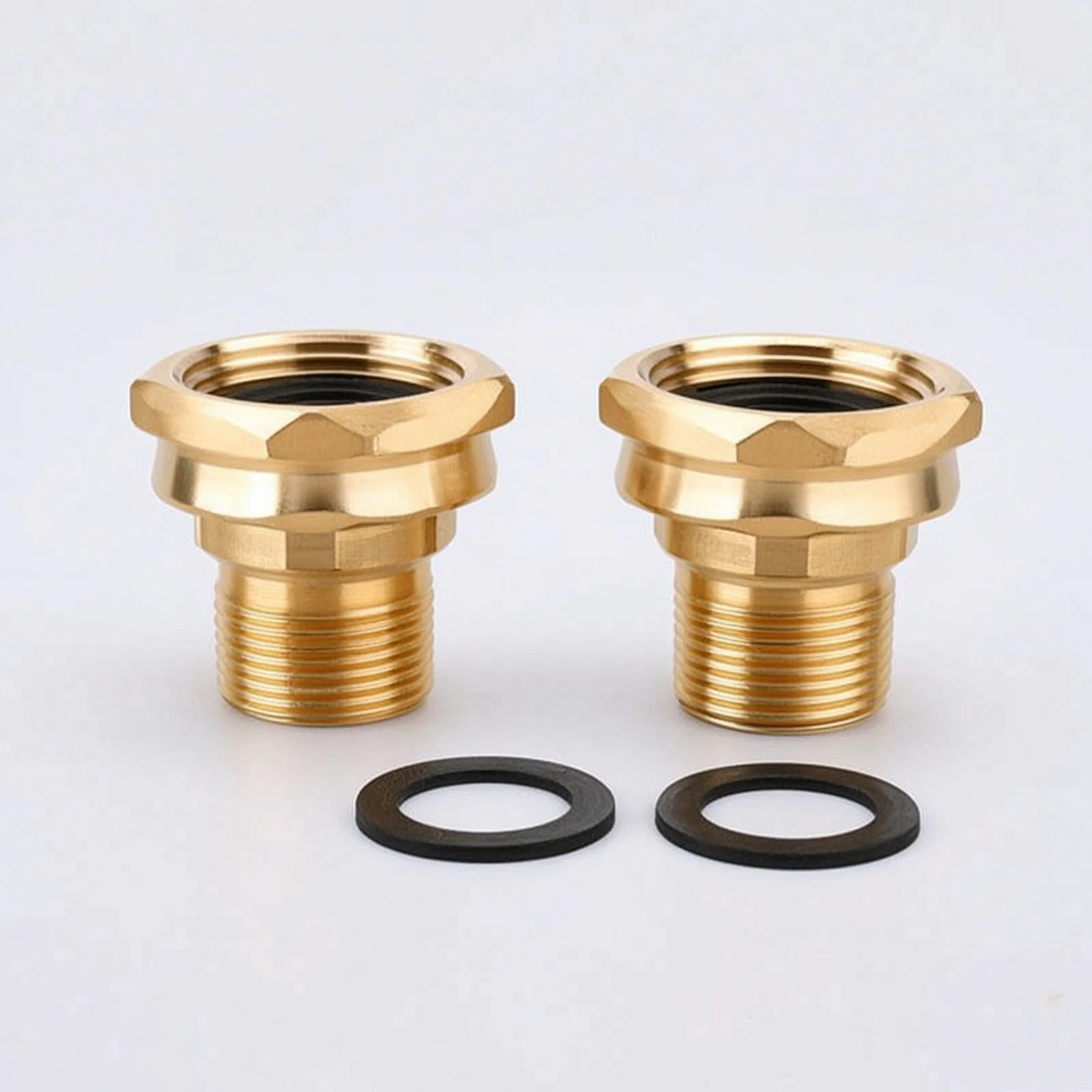 2 Pieces Brass Garden Hose Adapter Heavy Duty Garden Hose Adapter Female Connector Long-Lasting Male Connector Corrosion