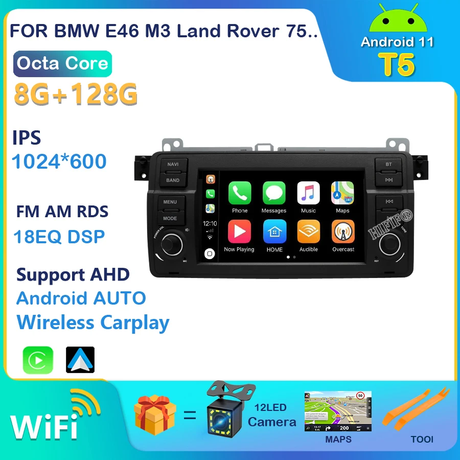 

Carplay Din Android 11 GPS Navigation For BMW E46 M3 Rover 75 Coupe 318/320/325/330/335 Car Radio Multimedia PlayerStereo