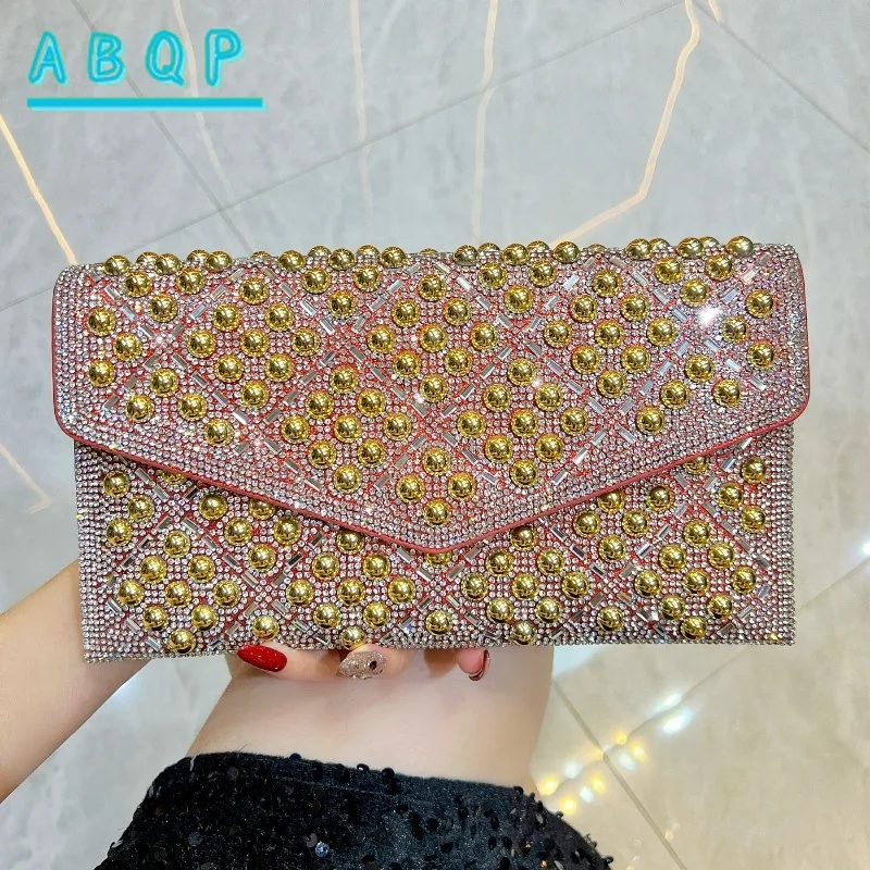 

New Evening Clutch Luxury Brand Fashion Shiny Dinner Party Clutch High Quality Diamond Shiny Women's Shoulder Crossbody Bag