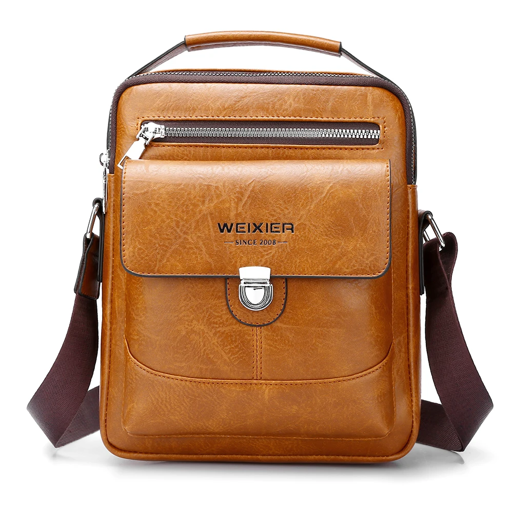 حقيبة كروس رجالية مقاومة للماء للسفر والتنقل في الأعمال التجارية - حقيبة ذات سعة كبيرة مضادة للسرقة من جلد البولي يوريثان