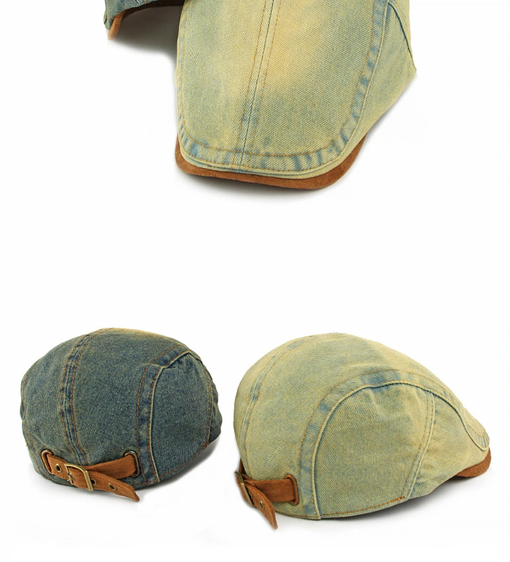 HT5042 Baskenmützen für Männer und Frauen Vintage Künstler Maler Baskenmütze Neue Frühling Sommer Herbst Ivy Flachmütze Herren Damen Denim Baskenmütze – Detail 5