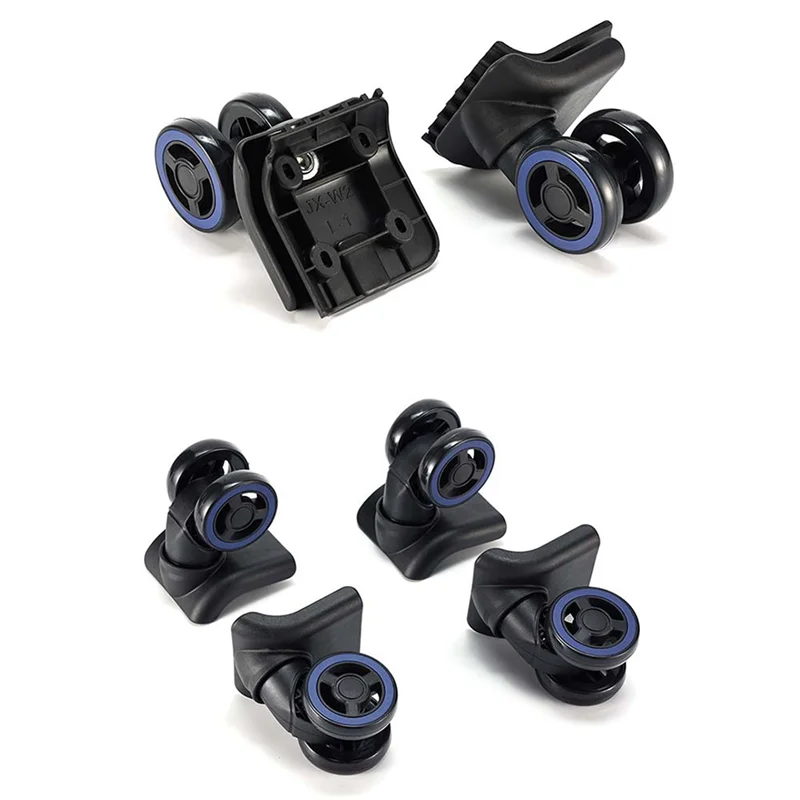 8 Uds ruedas de equipaje maleta doble fila rodillo Kit de reparación de Hardware ruedas resistentes 360 ° Ruedas giratorias-B91B