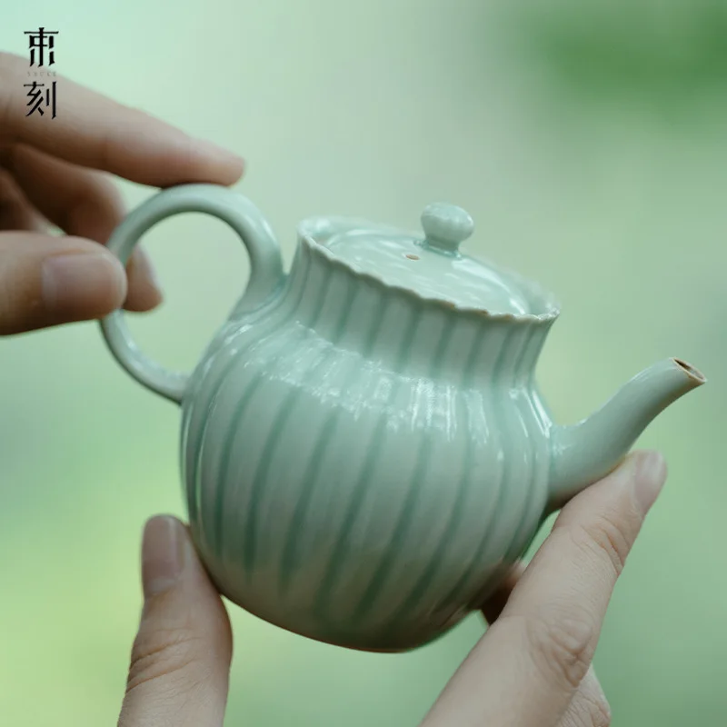 Shuke Japanese-Style Ash-Glazed Teapot High-End Elegant Small Teapot For Literati With Ball-Shaped Filter To Prevent Scalding