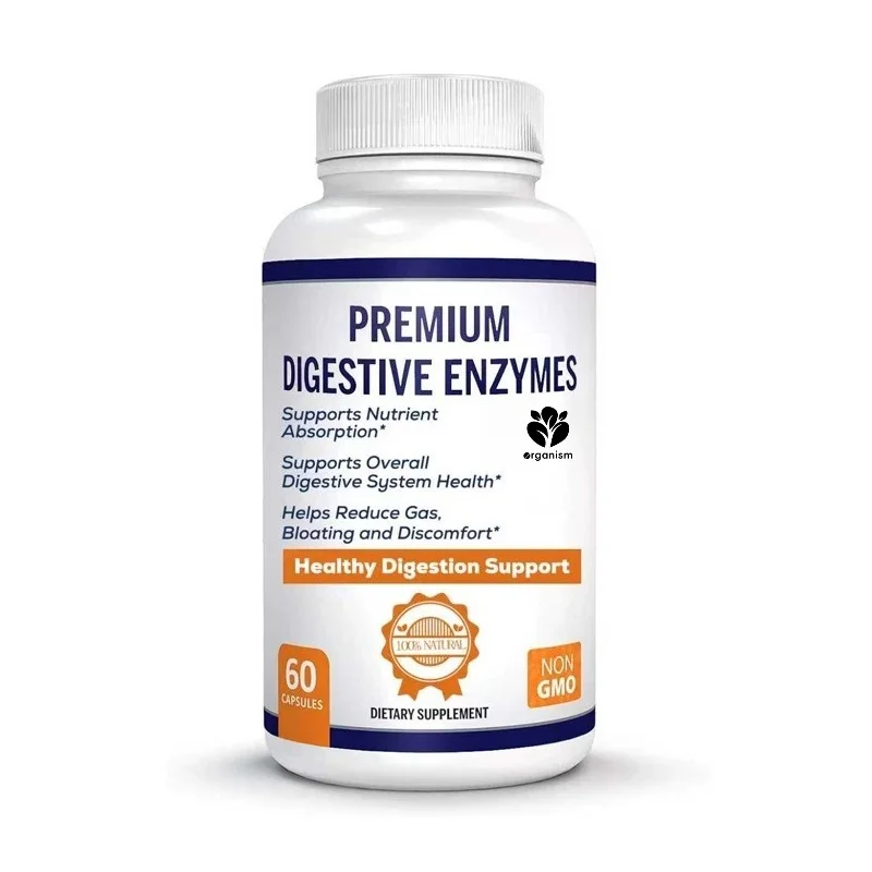 High quality digestive enzymes containing plant enzymes support better digestion and nutrient absorption (60 capsules)
