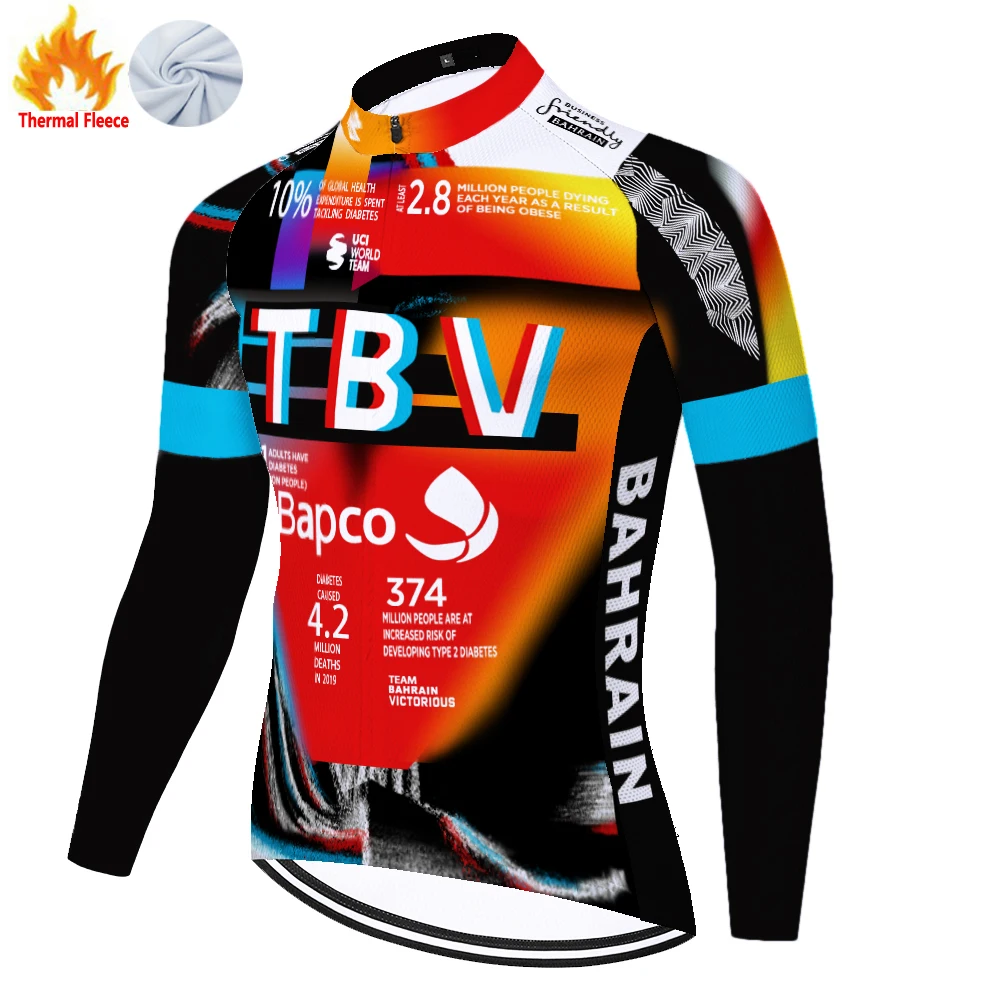 2024 proteam winter fleece BAHRAIN cycling jersey men maillot ciclismo hombre эндуро ropa enduro maglia велоодежда для мужчин