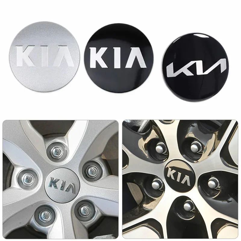 4PCS 58MM Car Wheel Center Hub Caps Cover For EV6 Sorento Niro Stinger Ceed Carnival K5 K9 Soul Carens VQ Cadenza Sportage C