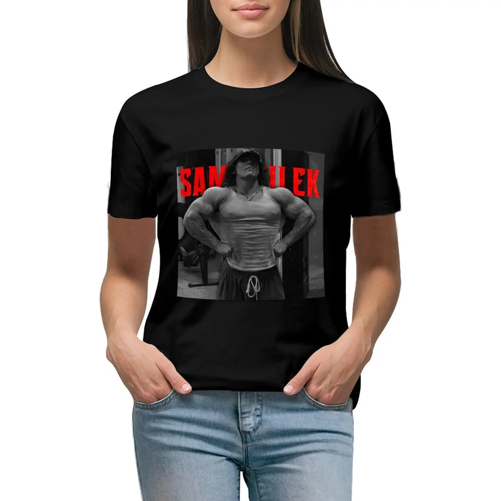 

sam sulek real lifter T-shirt Short sleeve tee graphics spring clothes Women 2024