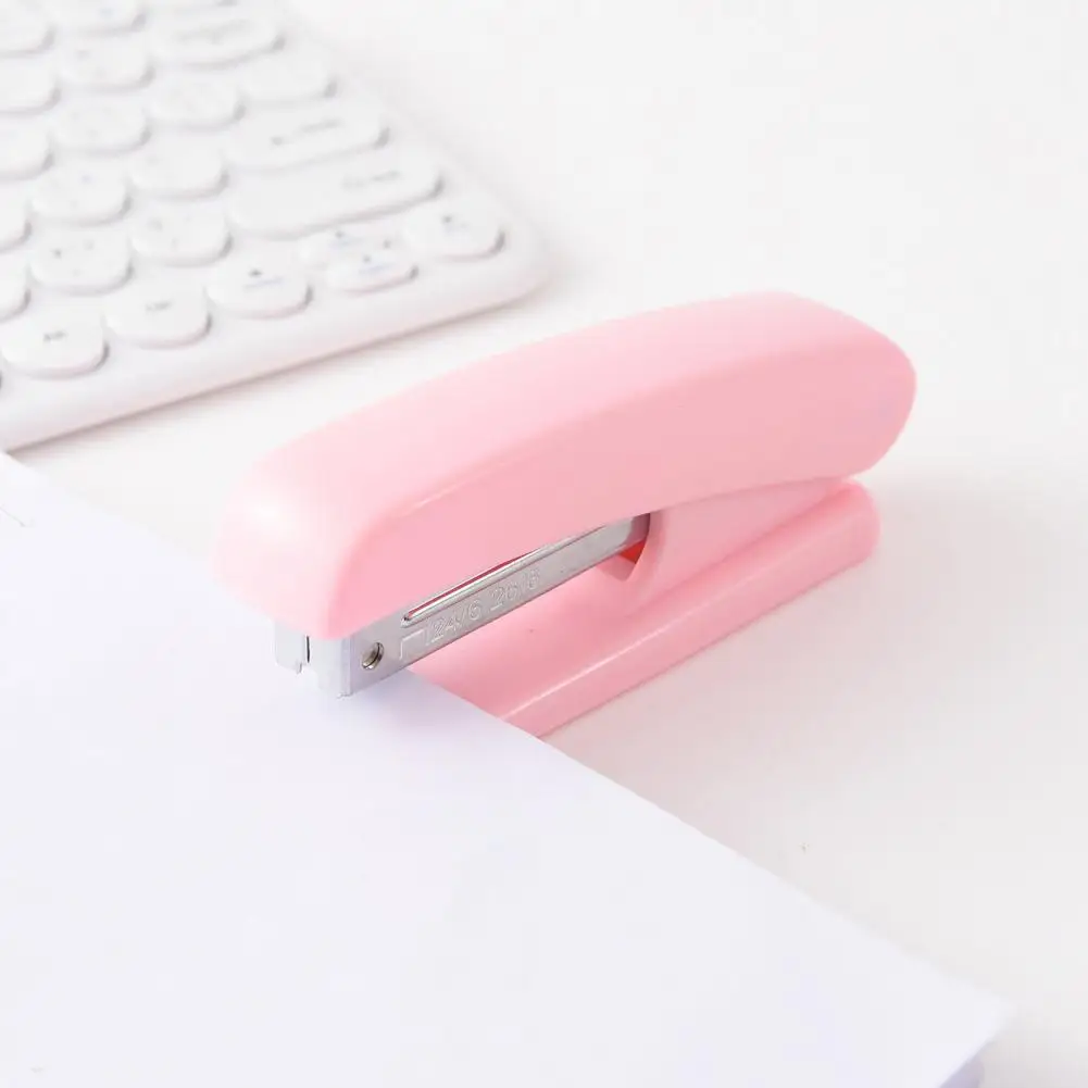Macaron Color Stapler Small Stapler Portable Office Supplies Anti-slip Multi-functional Student Stapling Tool Efficient