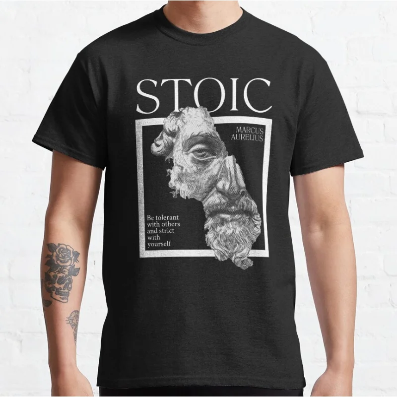 Stoic Wisdom for Personal Growth and Compassion Funny Greek Philosophy Stoicism Team Stoic Humor Graphic T Shirts Large Size Top