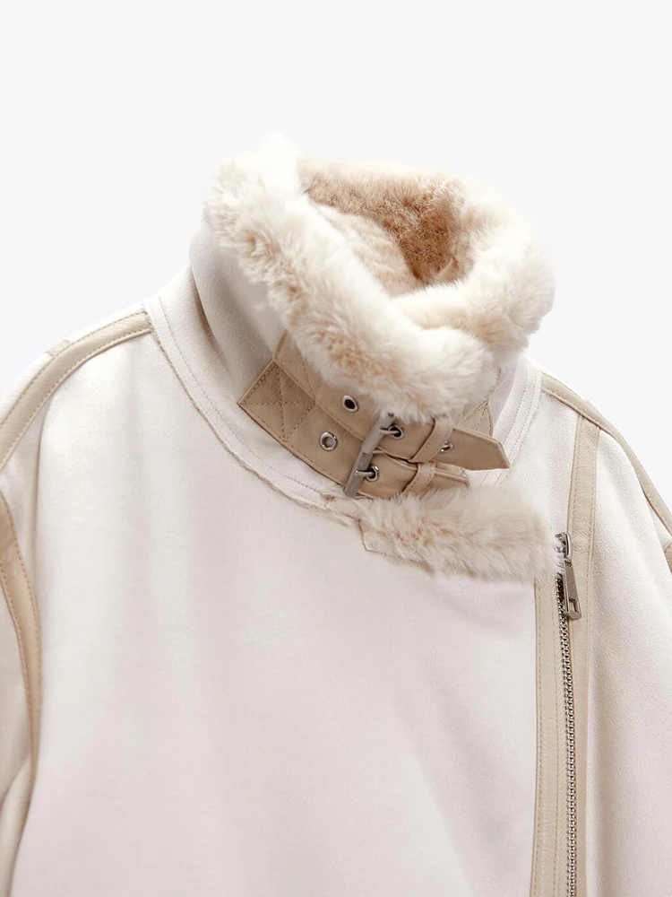 Imagem -05 - Jaqueta de Couro de Carneiro Shearling Bomber para Mulheres Cabolsa de Inverno