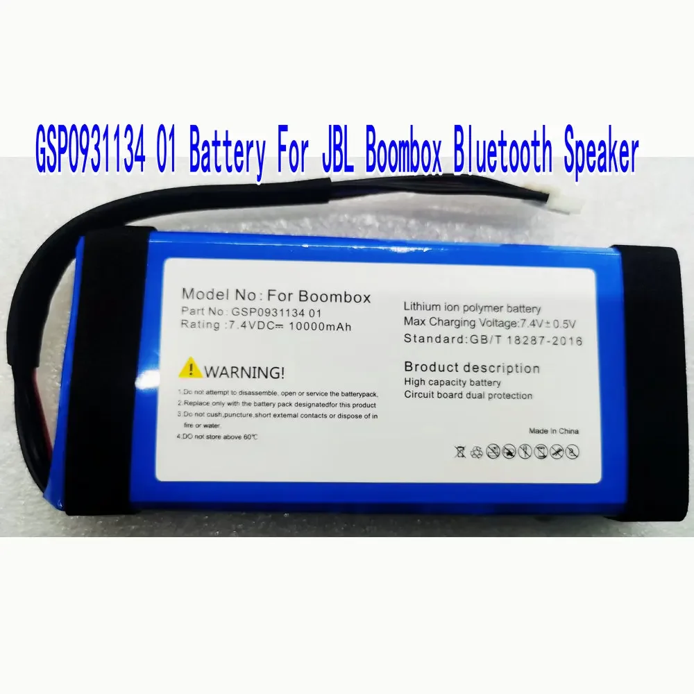 New Original 7.4VDC 10000mAh Rechargeable GSP0931134 01 Battery For JBL Boombox Bluetooth Speaker