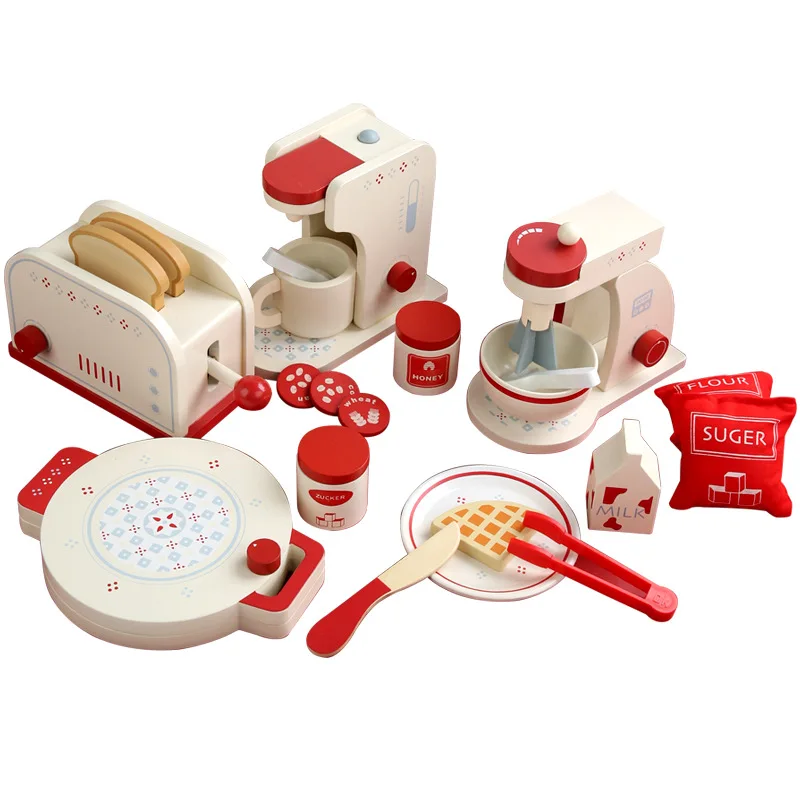 Machine à café en bois JxMachine pour enfants, mélangeur de cuisine masculin et féminin, jouet de maison de jeu, cadeau de simulation