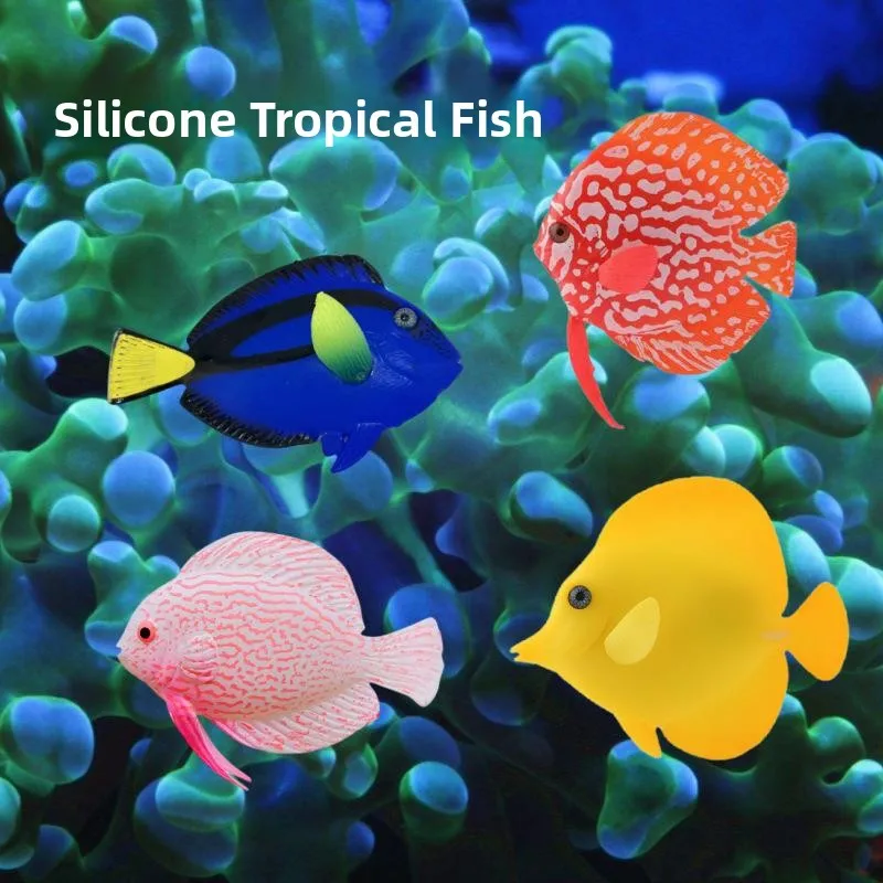 

Luminous Silicone Tropical Fi Aquarium Decoration Lacape Artificial Fi Seven Color Fairy Blue Hanging Lamp Fi