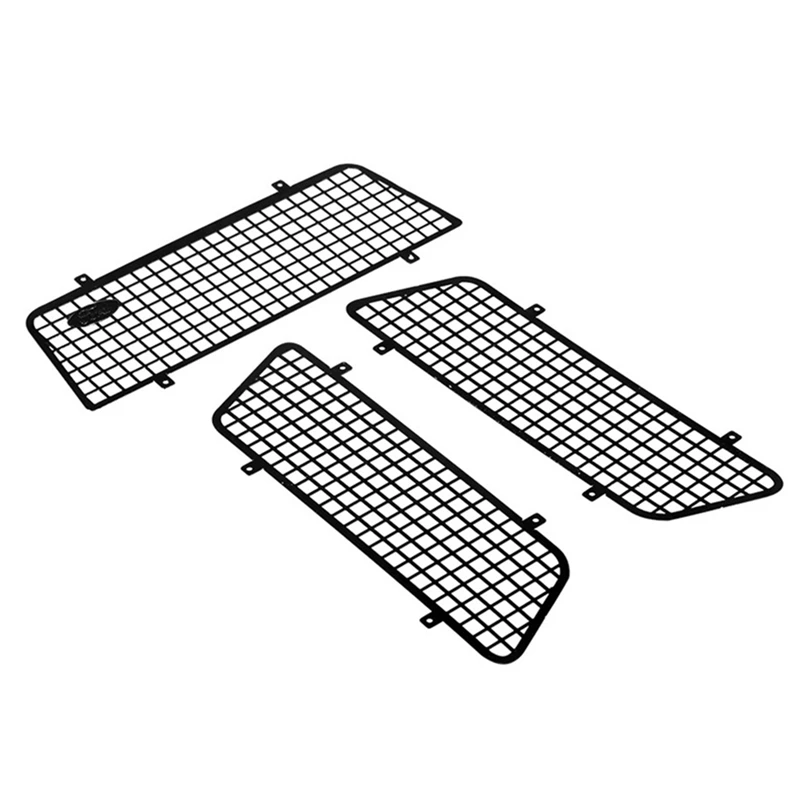 3Pcs Metal Side And Rear Window Mesh Protective Net For Traxxas TRX4 Bronco 82046-4 1/10 RC Crawler Car Upgrade Replacement