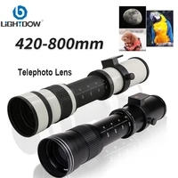 Lightdow-teleobjetivo con Zoom Manual para cámara DSLR, lente de 420-800mm f 8,3 para Canon EOS R1, Nikon D850, D7500, D3400, D750, D810
