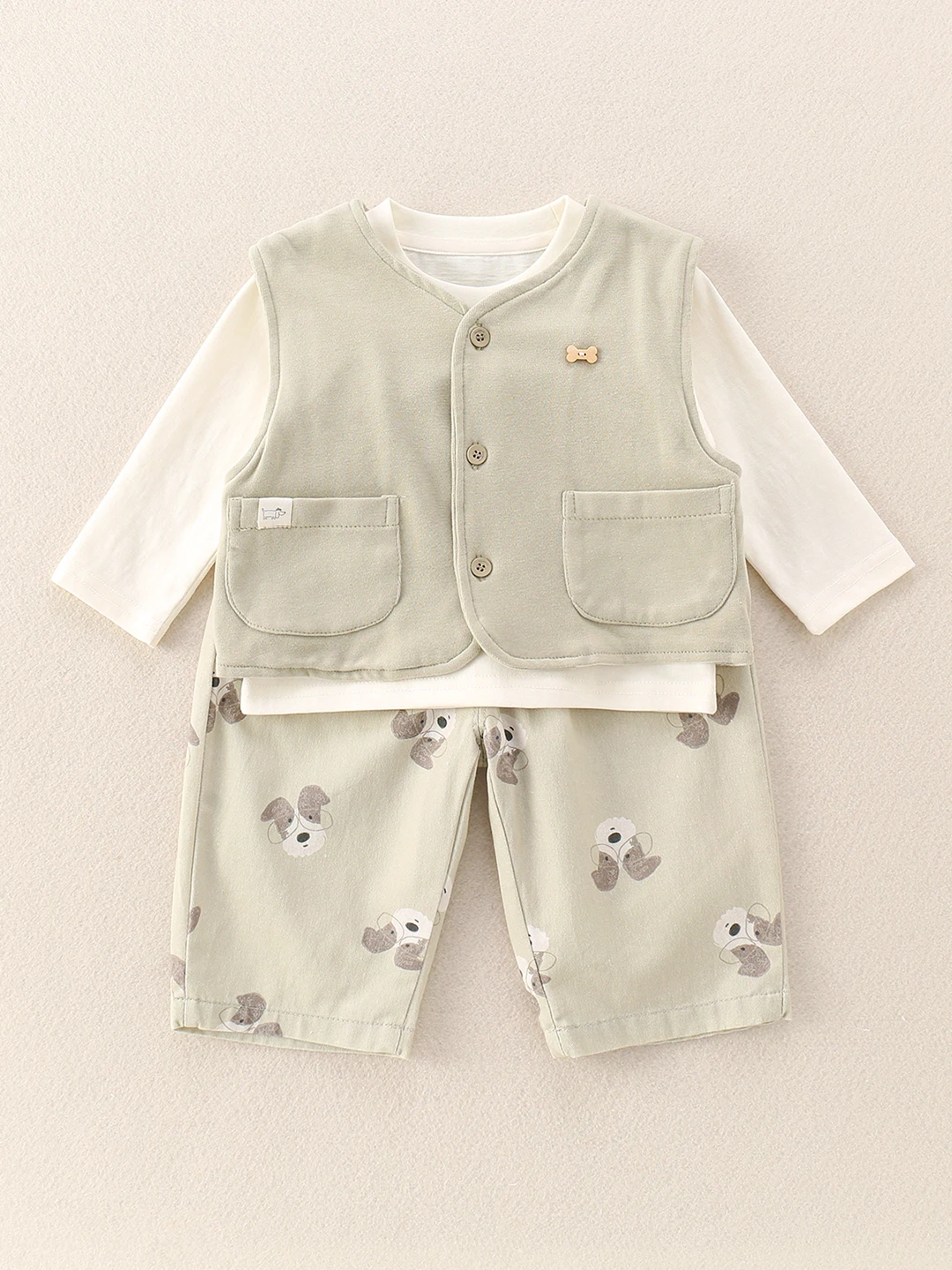

Cute Cartoon Long Sve Base irt Casual Pants Tee Piece Set Faionable Baby Outfit for Spring And Autumn Boys