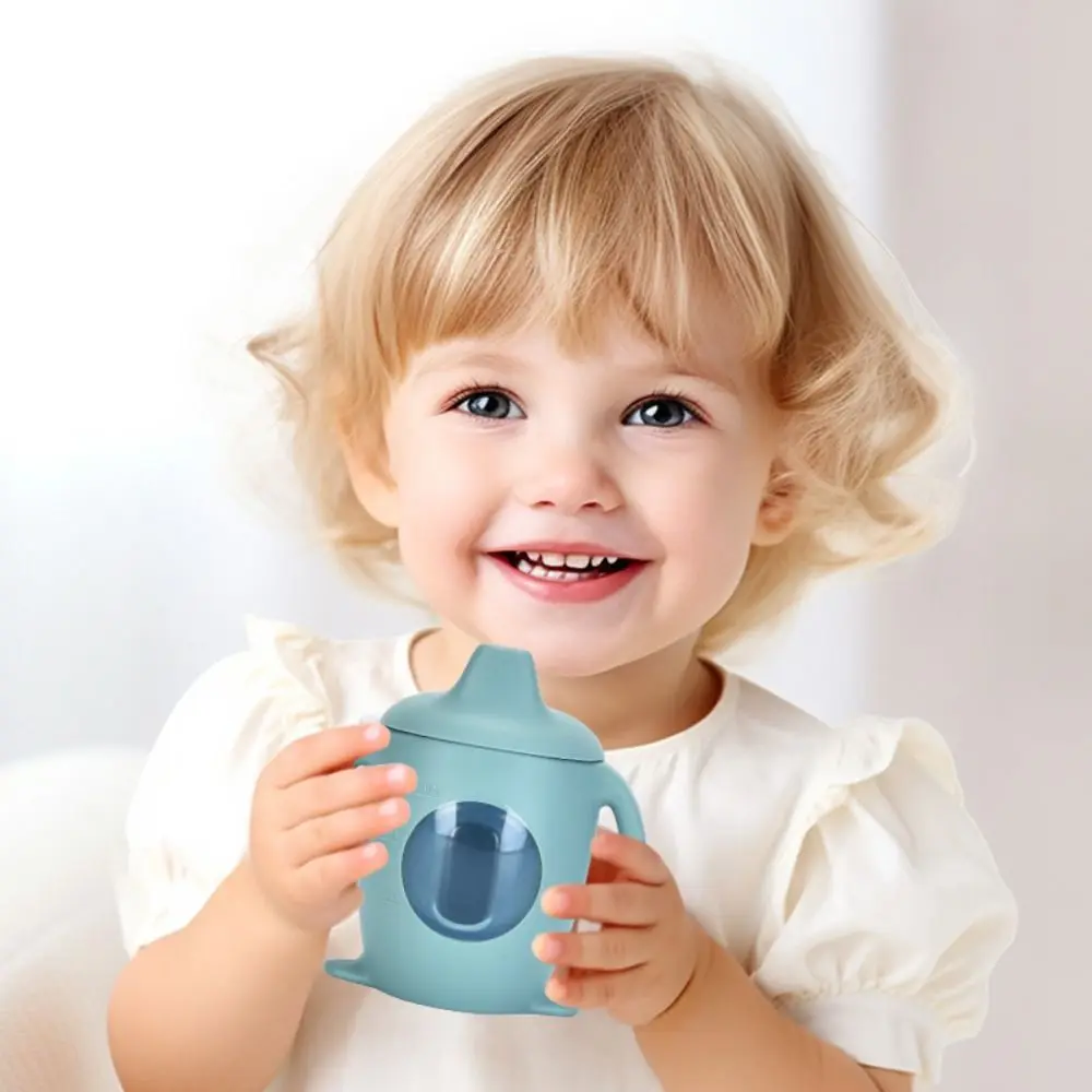 

Penguin Shape Baby Silicone Sippy Cup Silicone Learning Cup Cartoon Water Bottle Beverage Container BPA Free Transparent Cups