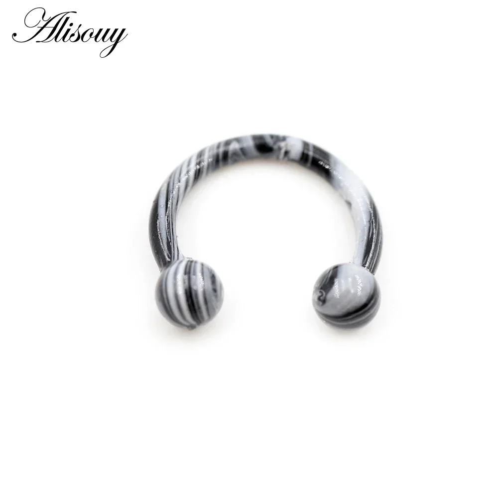 Alisouy 1PC Stainless Steel Nose Ring Body C Shape Piercing Bone Clip Jewelry Nose Earring Piercing Fashion Jewelry Unisex Style