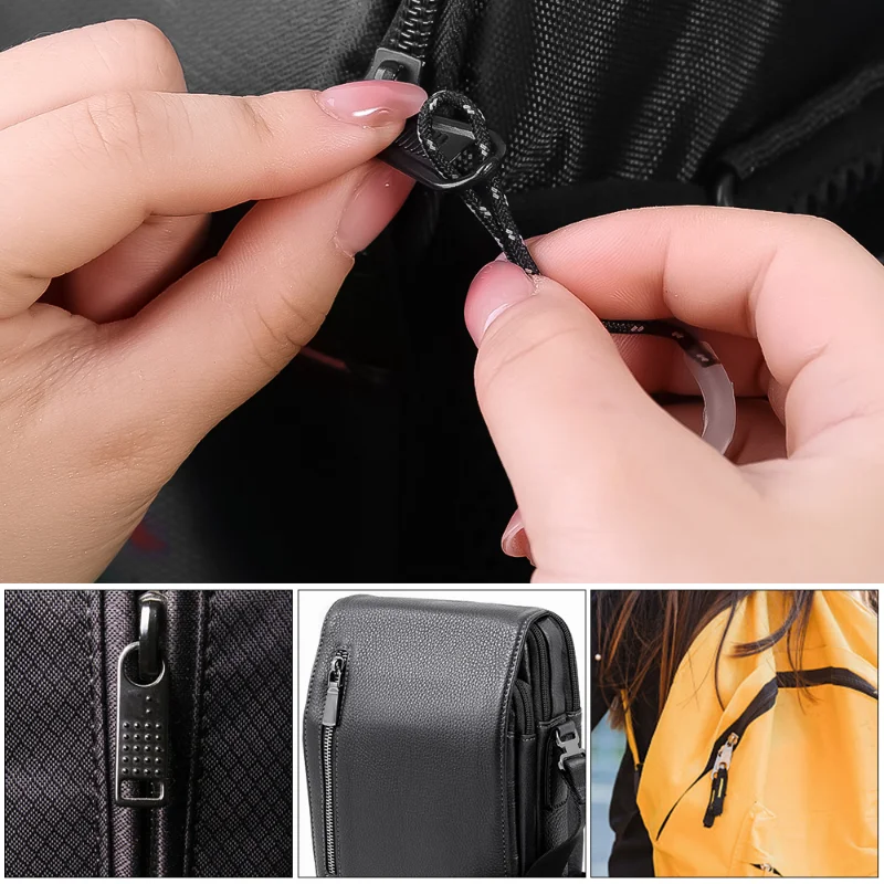 5/1Pcs Luminous Zipper Pull U Type PVC Silicone Zippers Tail Rope Zips Repair Kit Bags Clothes Jacket DIY Sewing Accessories
