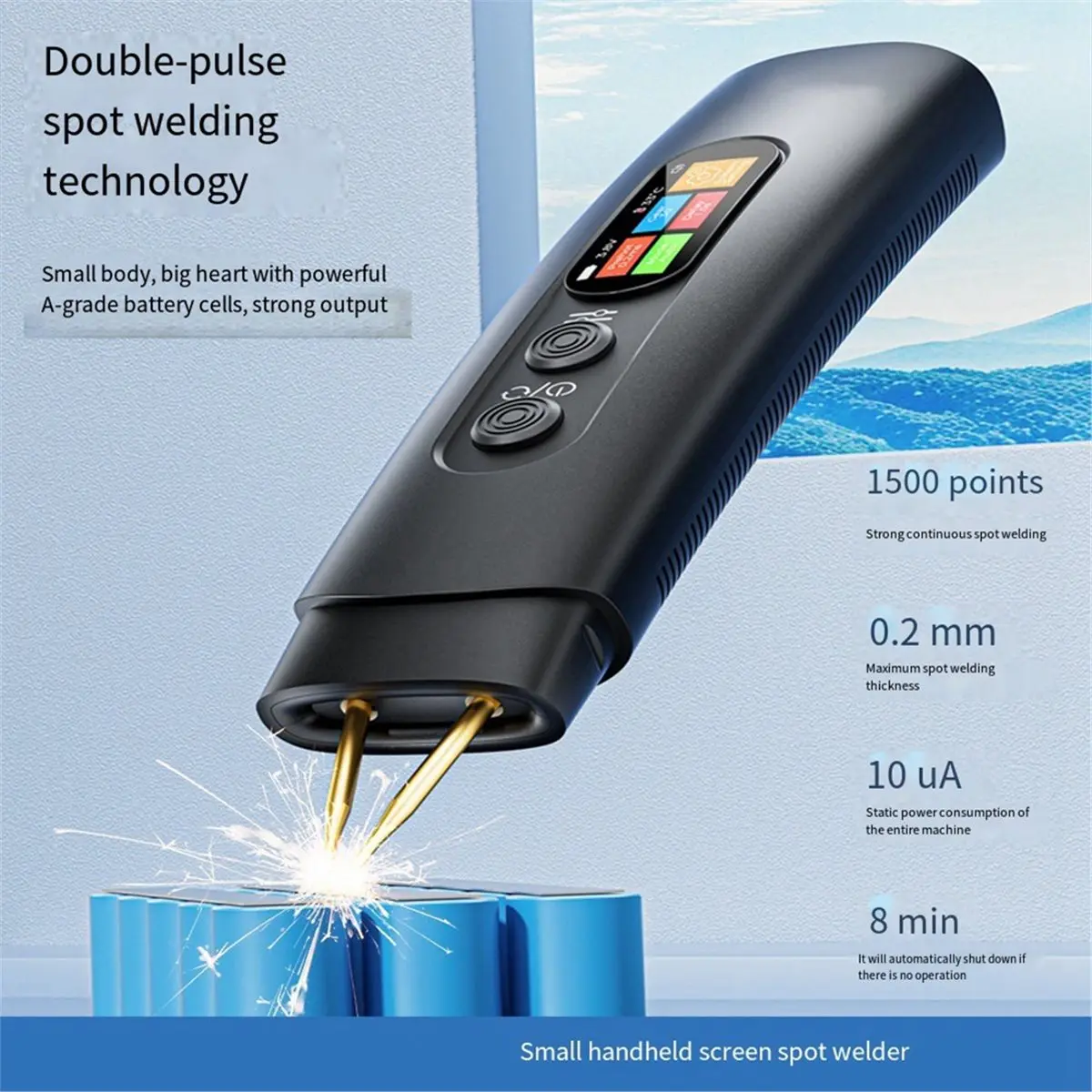11·11coupon-10b-saldatrice-a-punti-portatile-da-3360w-potenza-massima-800a-con-schermo-a-colori-da-14-pollici-protezione-di-sicurezza-a-doppia-modalita-portatile