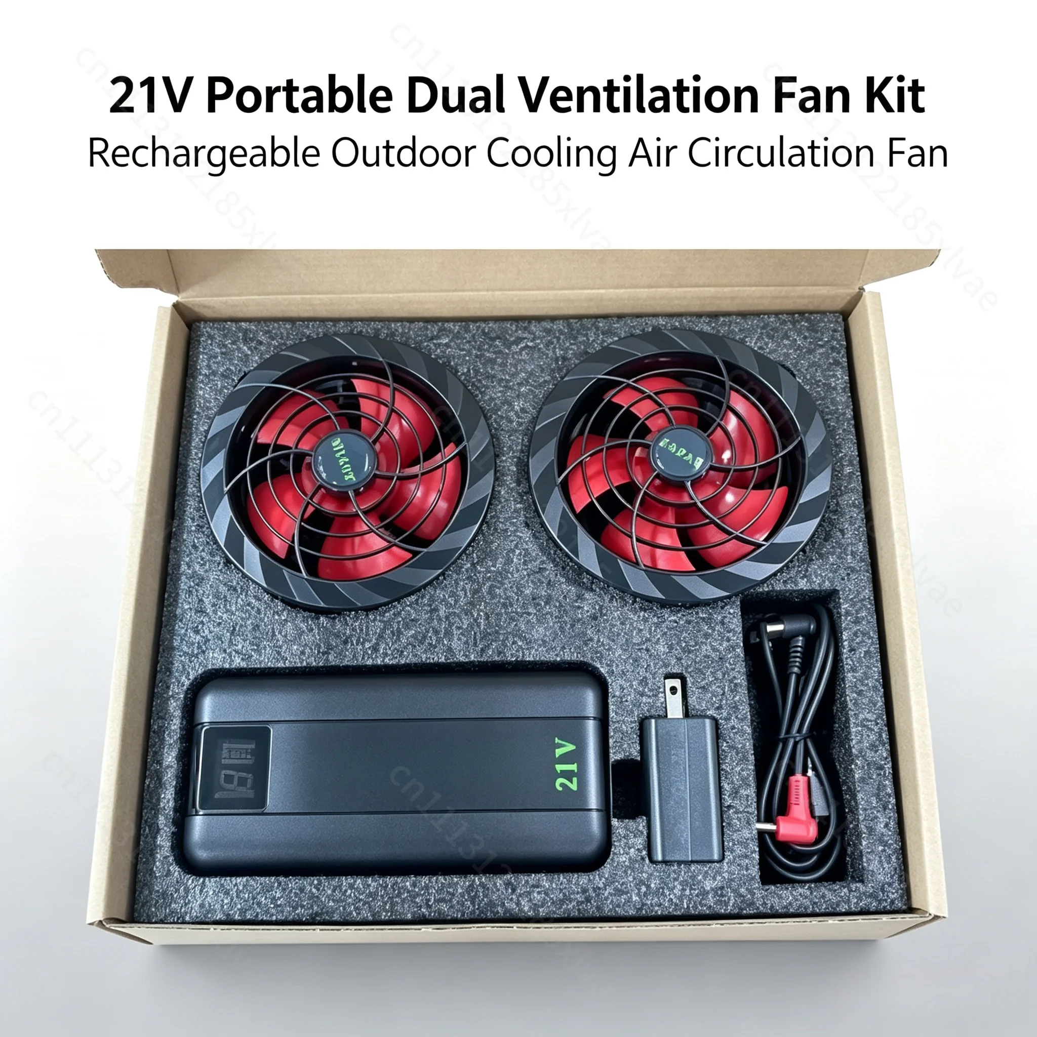 21V Brushless Fan Accessories Kit 84000mAh Battery For Cooling Air Conditioner Clothes Max Airflow 12 Hours Working Time