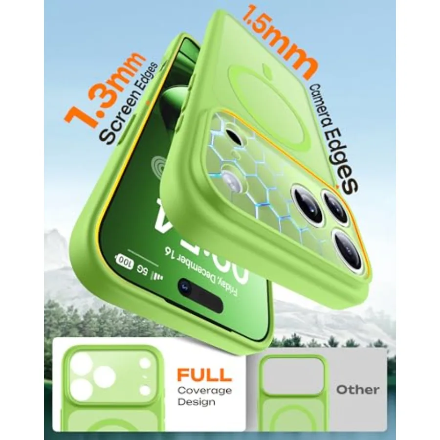 حافظة هاتف شفافة غير لامعة مقاس 17 برو 6.3 بوصة مع حماية كاملة للكاميرا وحلقة مغناطيسية مدمجة متوافقة مع Magsafe #6