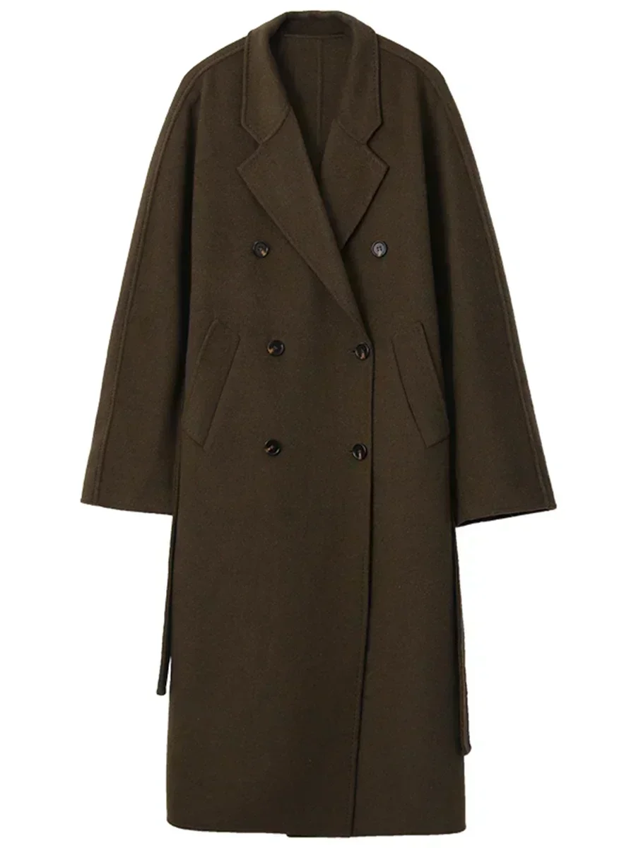 CHIC VEN cappotti di lana lunghi a doppia faccia da donna soprabito femminile allentato cappotto frangivento da donna doppiopetto autunno inverno