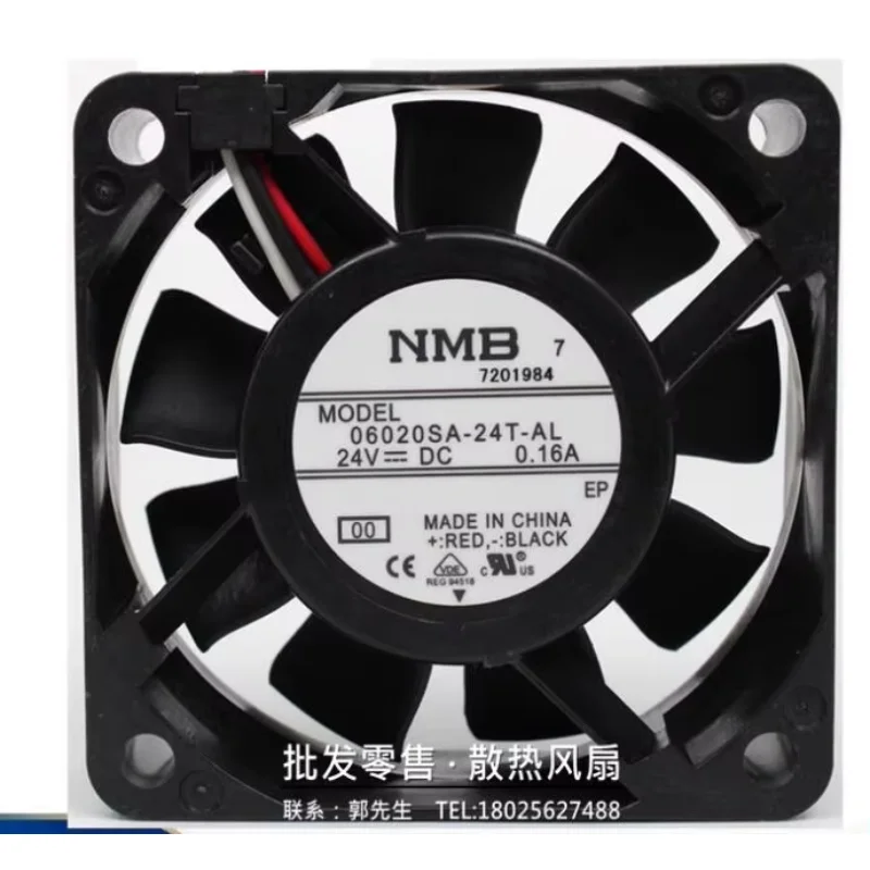 

NMB 06020SA-24T-AL DC 24V 0.16A 60x60x20mm 3-Wire Server Cooling Fan