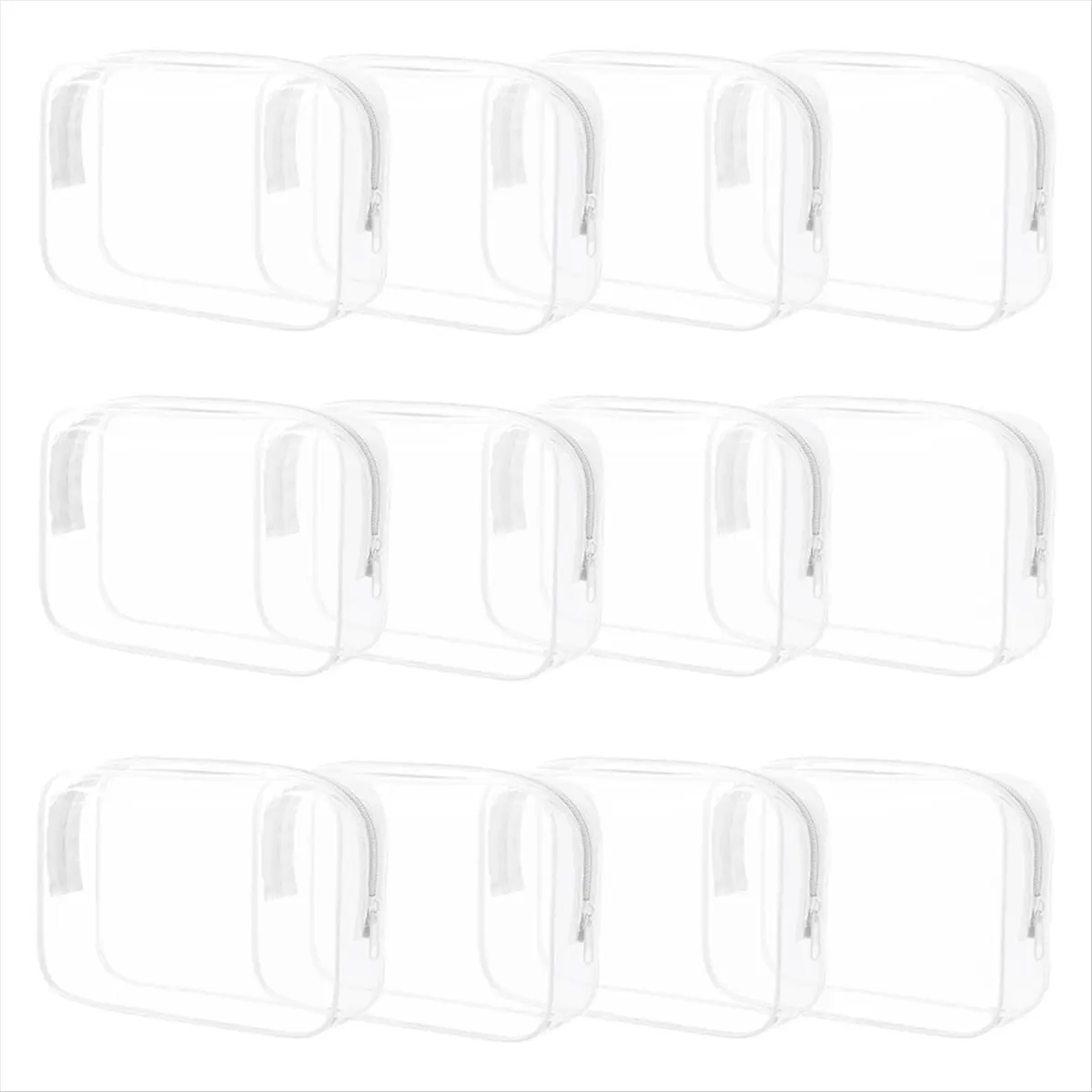 [NEW] 12 Pieces Clear Makeup Bags,PVC Waterproof Cosmetic Bag with Zipper,Toiletry Bag for Travel,Storage Bags for Women Men