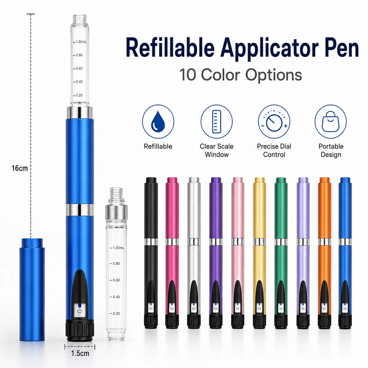 Reusable Magic Pen Peptide V2 Injector Multicolor Beauty Dosing Pen Professional Wrinkle Removal Beauty Injection Tool