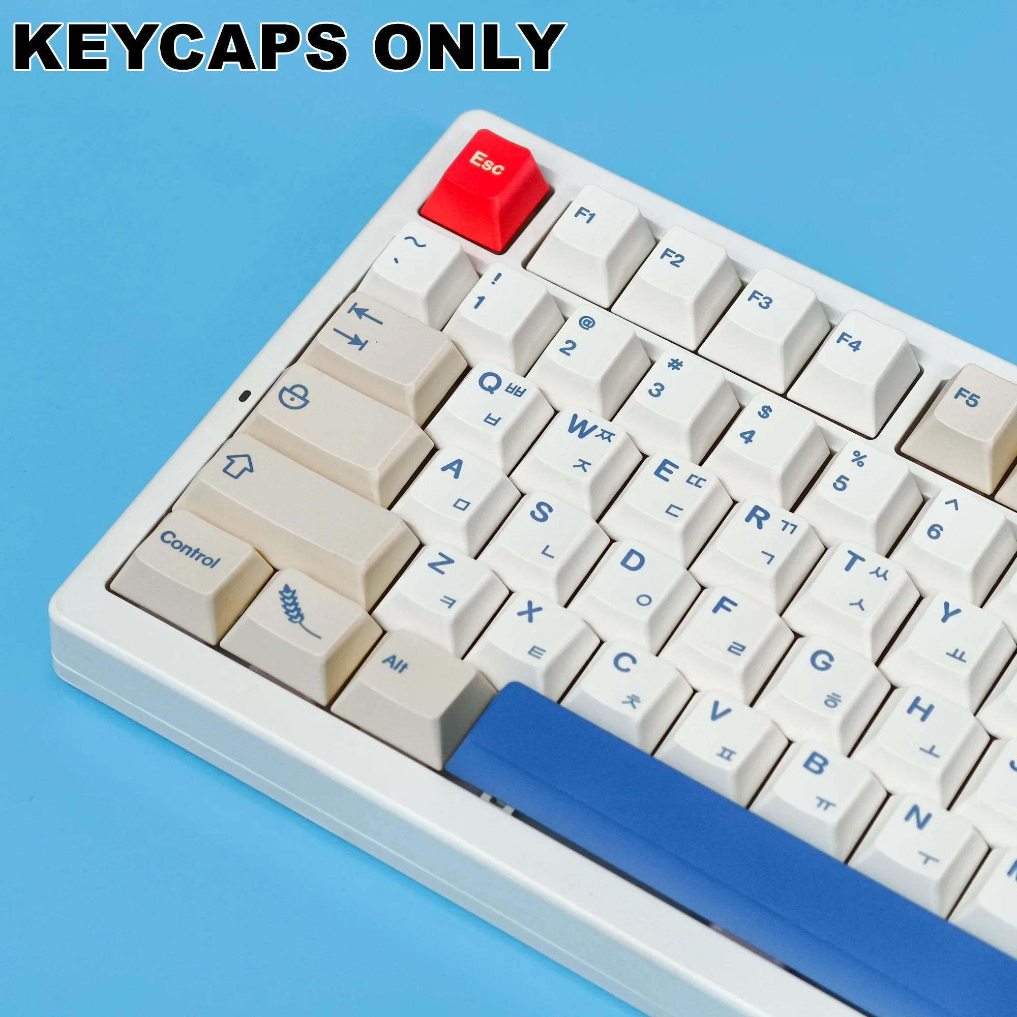 146 Keys Soy Milk Korean PBT Keycaps Cherry Profile Dye-Sublimated Keycap Set for Mx Cherry Gateron Switch Mechanical Keyboard