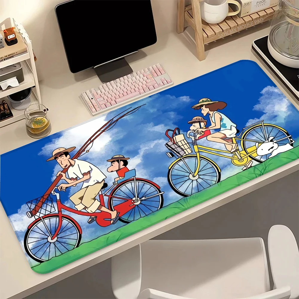 Anime Cartoon Mouse Pad C-Crayon Shin-chans Mouse Pad Peripherals Computer HD Gamers Locking Edge Non-slip Keyboard PC Desk Mat view 3