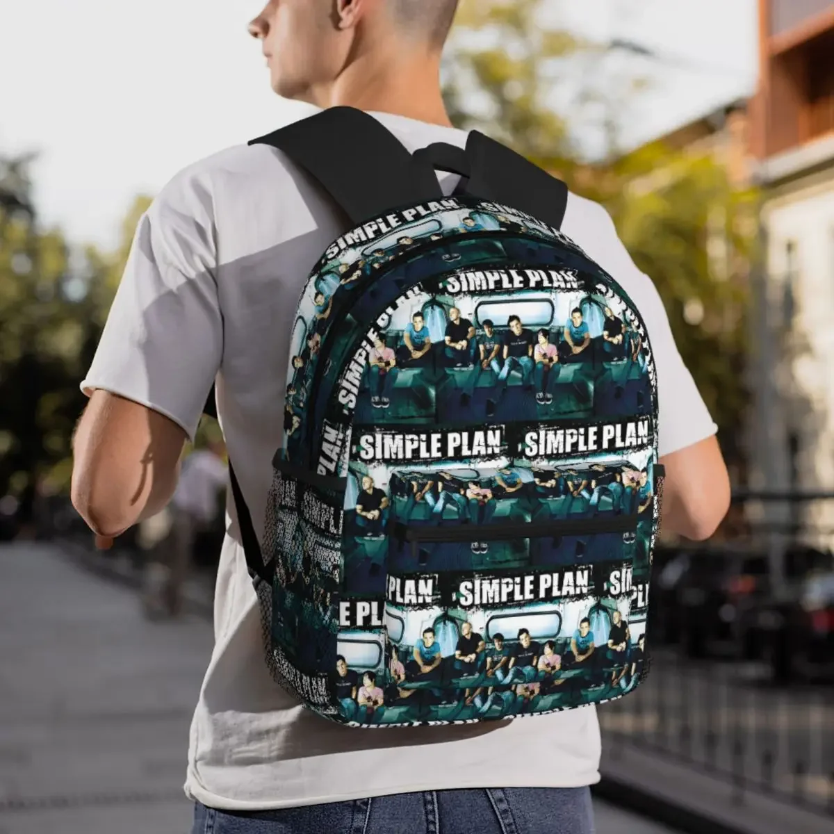 حقيبة ظهر Simple Plan Tour 2017 حقيبة ظهر ذات سعة كبيرة للأطفال حقيبة كتب مدرسية حقائب كتف للرجال والنساء