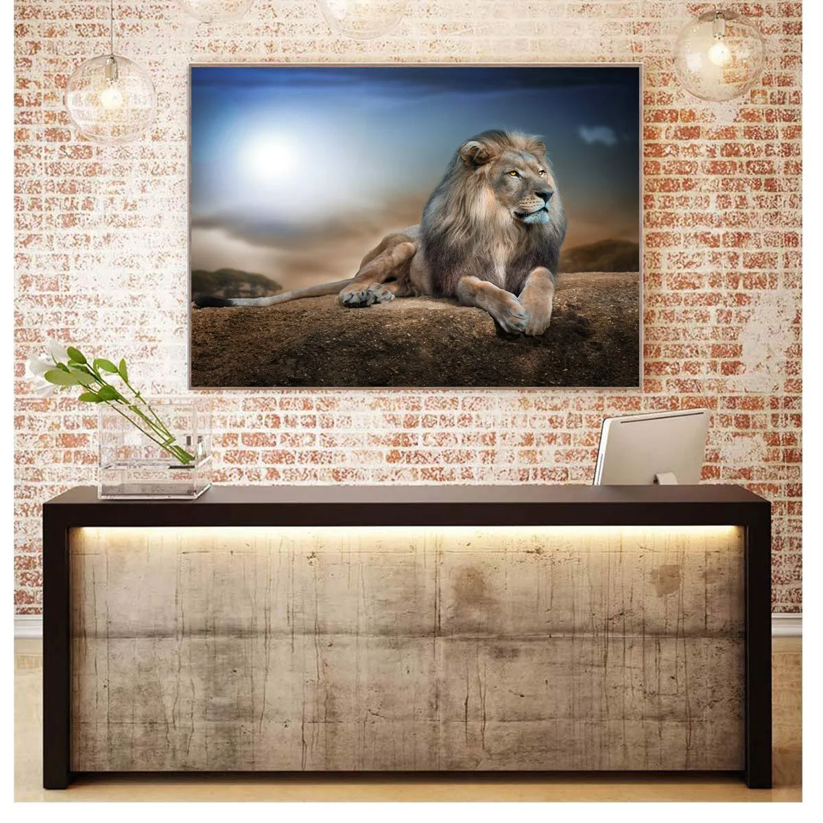الأسد قماش يطبع جدار الفن الحيوان العالم سلسلة المشارك الفن الحديث اللوحة لغرفة المعيشة غرفة نوم ديكورات المنزل غير المؤطرة #3