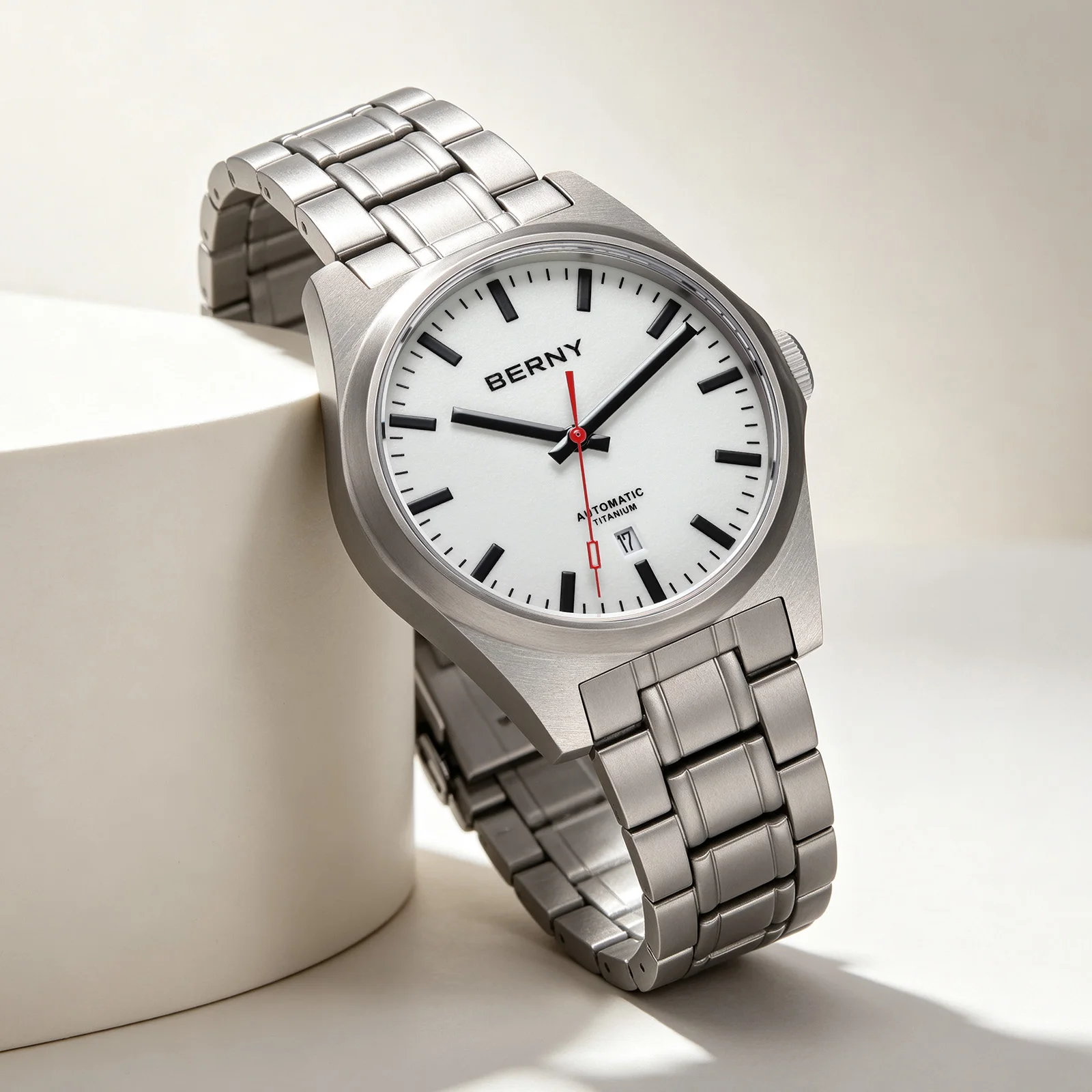 BERNY Titan-Automatikuhren für Herren, mechanische Armbanduhr, Saphirglas, voll leuchtendes Zifferblatt, 10 ATM wasserdicht, Herrenuhr – Detail 14