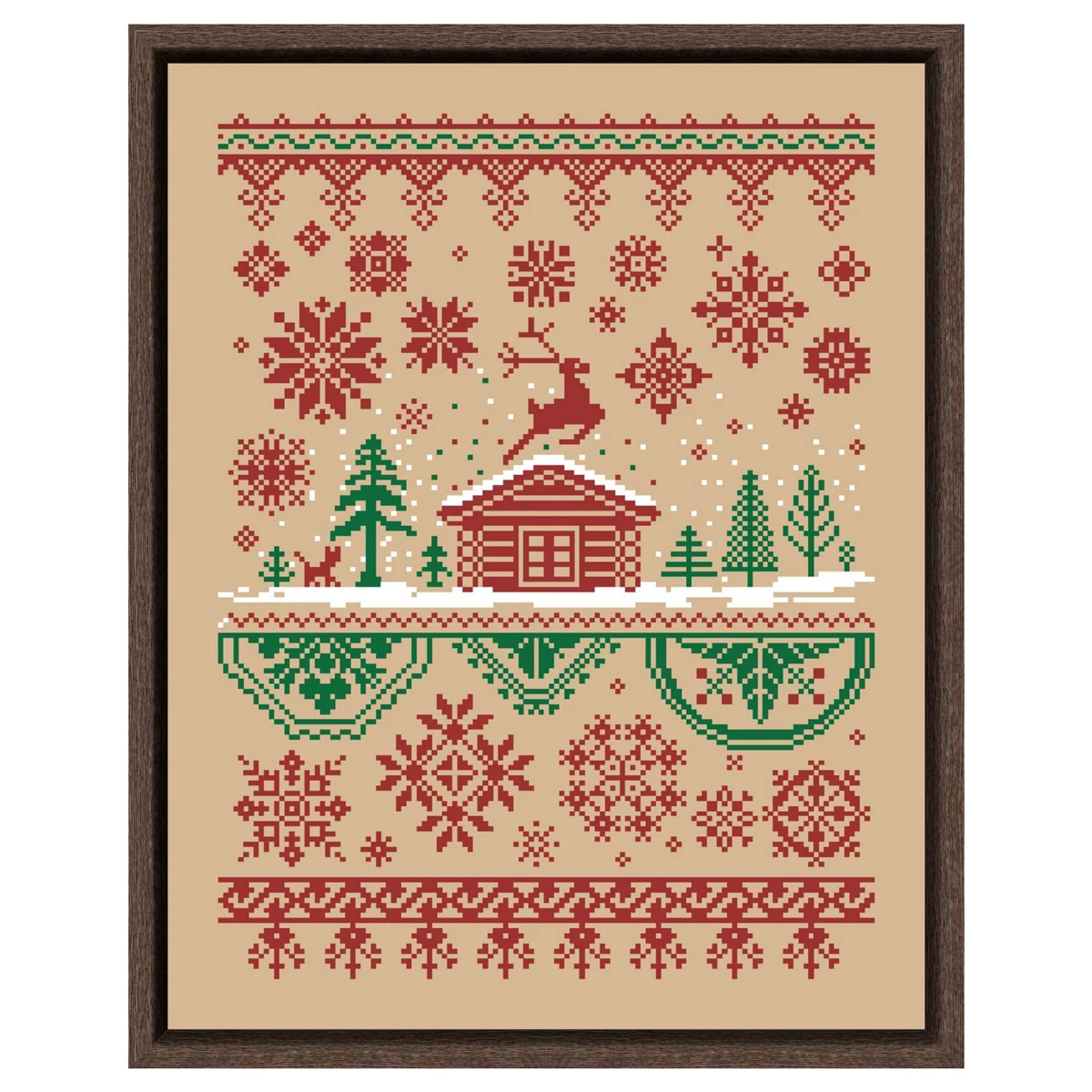 كوخ الغزلان في ندفة الثلج عبر الابره عدة الشتاء الثلوج الكرتون 18ct 14ct 11ct الكتان الكتاني قماش خياطة التطريز DIY بها بنفسك #2