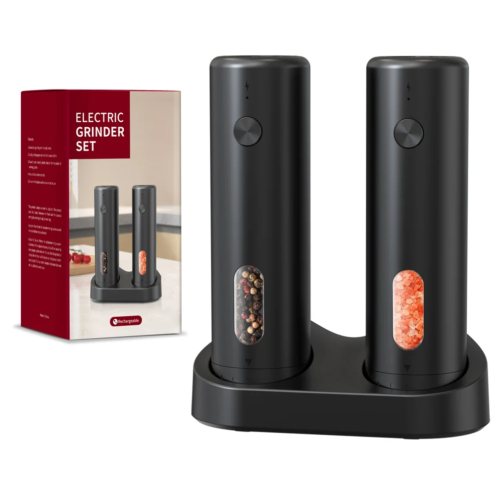 

Набор из 1 или 2 USB-перезаряжаемых автоматических мельниц для перца и соли с регулируемой степенью помола, для кухни