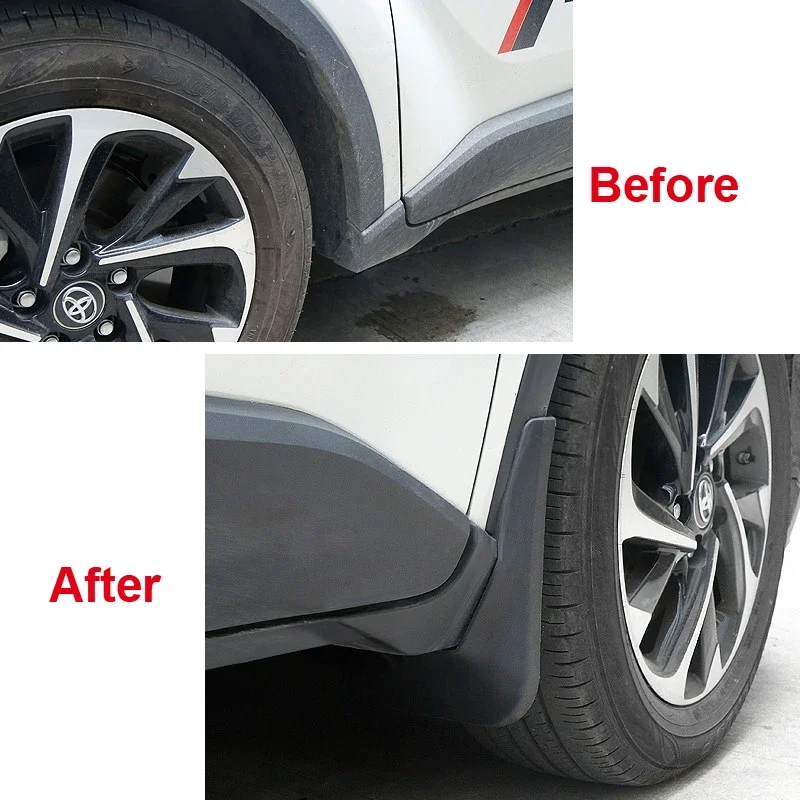 4 قطعة/المجموعة سيارة الجبهة الخلفية Mudflaps سبلاش الحرس سيارة الطين اللوحات لتويوتا C-HR حقوق الإنسان 2016 2017 2018 2019 2020 2021 اكسسوارات