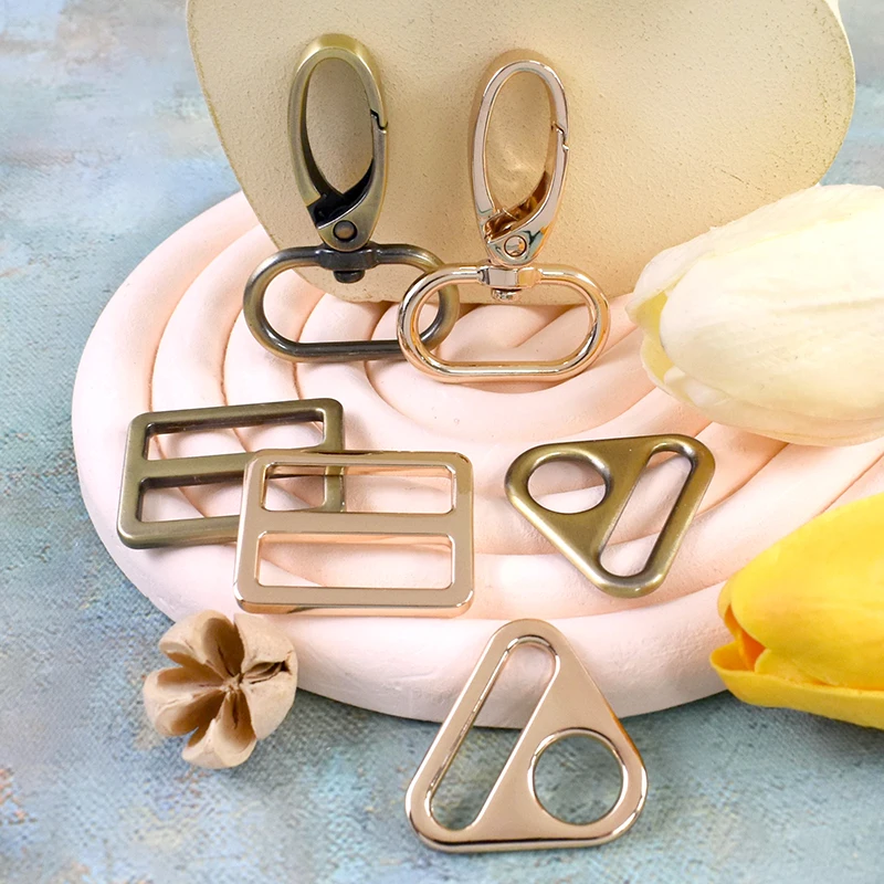 

25mm Bulk Metal D-Ring Lobster Clasp Tri-Glide Slider Set 10/20 Sets for Bag Strap Pet Collar Backpack DIY Hardware Accessories