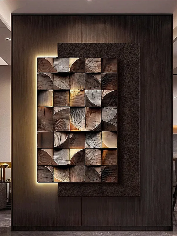 

Modern Simple 3D Geometric Mural Lamp Art Sandstone Painting Porch Decoration Painting Wall Lamp High-grade Sense Living Room