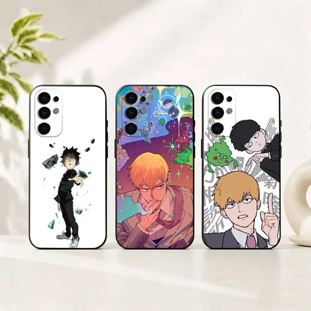 Anime M-Mobs P-Psycho 100 Phone Case For Samsung S25,S24,S21,S22,S23,S30,Ultra,S20,Plus,Fe,Soft Silicone Black Cover