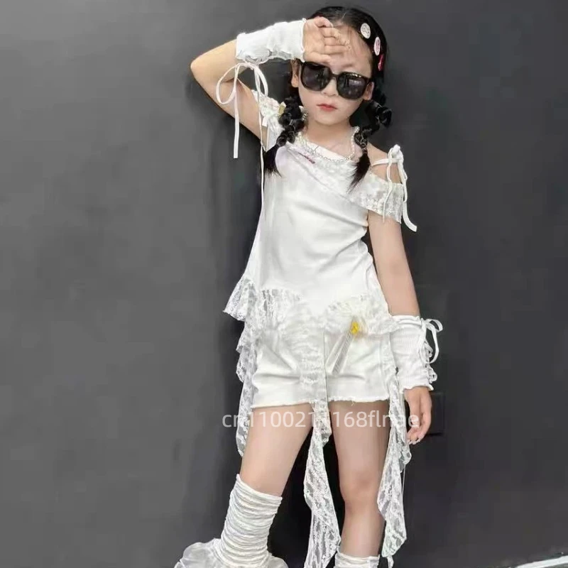 Traje de baile de Jazz para niña, versión coreana, chaleco fresco a la moda, conjunto de traje de pasarela para actuación de baile callejero para niños