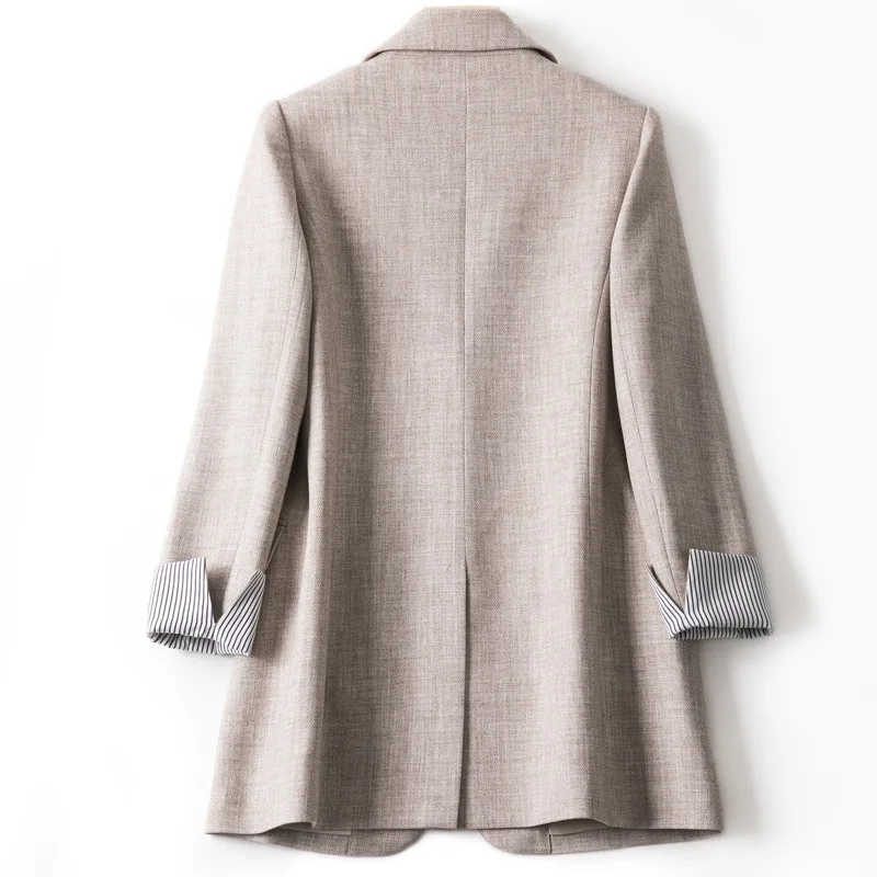 New Fashion Female Casual Blazer Spring Autumn Windproof Lounge Coat Office Women's Korean Suit Jacket with Lining One Button