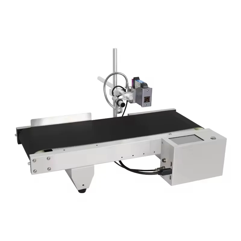 Automatic Mini Tij Printer With Conveyor Belt Bottle Case Wire Facemask Plastic Date Batch Number Expiry Date Inkjet Printer