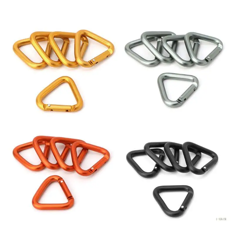 M5TC 5pcs for Triangle Carabiner Aluminum Alloy Keychain Clip Hook Buckle Screw
