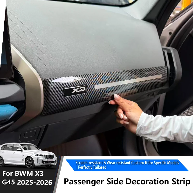 ASB carbon fiber For BMW X3 G45 2025-2026 Car Passenger side glove box panel decorative panel for car interior accessories