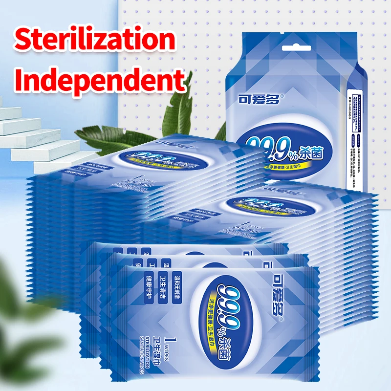 100pcs Sterilized Wet Wipes individually packed(10pcs/pack,10 packs)