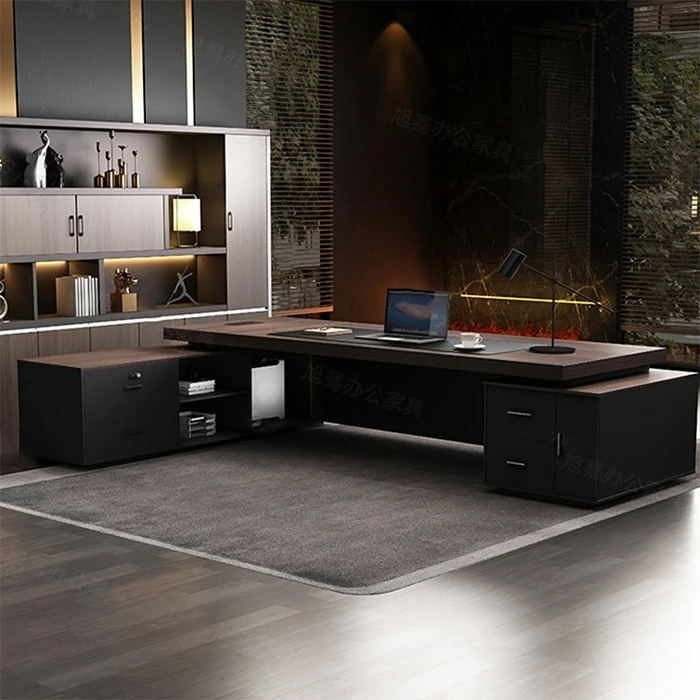 Simple And Modern Boss Office Desk And Chair Combination President's  Light Luxury Large  Supervisor Manager Desk Office