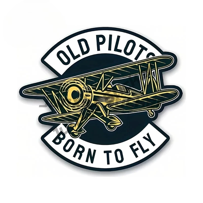 

For Old Pilots Born To Fly Car Stickers Cartoon Personality Decals Occlusion Scratch Windows Decor